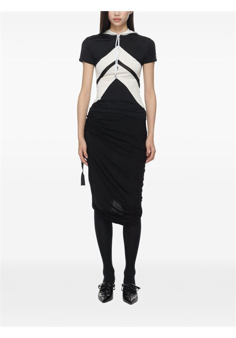 inlaid chevron long dress woman black JEAN PAUL GAULTIER | 25/33-F-RO346P-J0840001